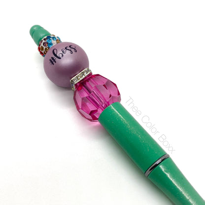 '#Boss' Beaded Pen